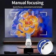 Small Projector with Wifi 6 and BT 1080P Projector 270° Adjustable Auto Keystone Home Projector Projector for Laptop PC Smartphone