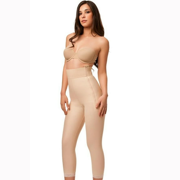 Isavela GR05 High Waist Abdominal Girdle with Zippers - XL - Beige