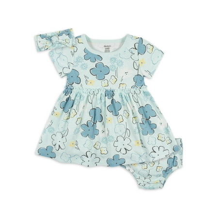 

Gerber Baby Girl Dress Diaper Cover & Headband Outfit Set 3-Piece (Newborn - 24 Months)