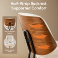 thumbnail image 4 of XIZZI Home Office Chair, Armless Mid-Century Ergonomic Desk Chair with 3" Thick Cushion, Premium PU Leather Mid Back 360 Swivel Computer Chair with Walnut Design, Button-Tufted White, 4 of 10