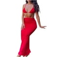 thumbnail image 1 of Traje de baño de tres piezas de bikini cómodo de nailon de color sólido para mujer Traje de baño de tres piezas para mujer OAVQHLG3B Store  lin121212, 1 of 4
