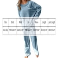 thumbnail image 3 of Cyglowse Womens Fleece Pajamas Sets Long Sleeve Lounge Set Jogger Sets 2 Piece Flannel Pjs Winter Sleepwear Loungewear Blue One Size, 3 of 4