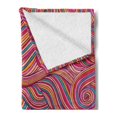 thumbnail image 2 of Abstract Soft Flannel Fleece Throw Blanket, Colorful Abstract Waves in Hand-drawn Sketch Style Vibrant Colored Funky Curls, Cozy Plush for Indoor and Outdoor Use, 50" x 60", Multicolor, by Ambesonne, 2 of 5