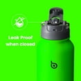 thumbnail image 4 of BOTTLE BOTTLE 40 oz sports water bottle stainless steel insulated water bottle with straw and pills holder lime green, 4 of 7