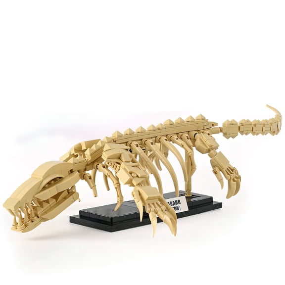 MACTANO Dinosaur Building Block Set Mosasaurus Fossils Building Bricks Kit Toy for Kid Adult Beige