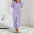 thumbnail image 2 of Towmus Women Onesies Fluffy Fleece Jumpsuits Sleepwear Plus Size Hooded Sets Pajamas Adult Winter Warm Pajamas Homewear Christmas with Pockets, 2 of 8