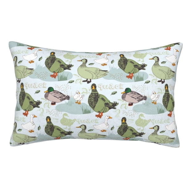 Fotbe Mallard Ducks Wild Birds Funda de Almohada Decorativa Estilo Occidental, Lujo en Algodón, Fundas para Almohadas King, Cojín Estampado para Decoración del Hogar-16"x24"