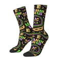 thumbnail image 2 of Uemuo Mardi Gras3 Pattern Women's Crew Socks, Soft Durable Breathable Moisture-Wicking with Odor Control Cotton socks, 2 of 9
