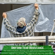Farm Plastic Supply - Dura Skrim String Reinforced Clear Plastic Sheeting - 10 Mil - (52 x 40) - UV-Rated Extra Heavy Duty Poly Film Tear Resistant, Vapor Barrier Polyethylene Roll for Construction