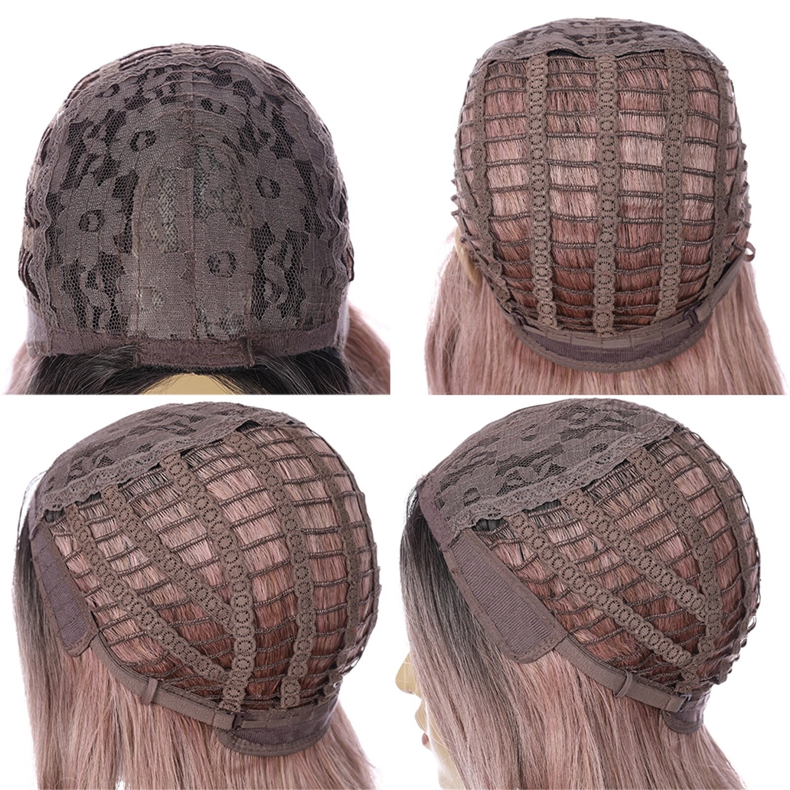 DOPI Human Hair Wigs For Women Black Color Natural Lace Hair Women's Fashion Wig Brown Synthetic Hairshort Wigs hair Wave W