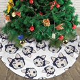 Christmas Tree Skirt, Cartoon Cute Husky Dog Plush Soft Christmas Tree