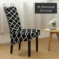 thumbnail image 2 of Stretch Dining Chair Slipcovers, Removable Washable Soft Spandex Geometric Print Large Dining Room Chair Covers for Kitchen Hotel Table Banquet (2 Per Set, Black), 2 of 7