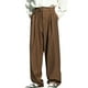 thumbnail image 1 of Pantalones de vestir holgados con pliegues para hombre, cintura elástica, mezcla de poliéster y algodón, para ocasiones formales y casuales (S-XL), 1 of 7