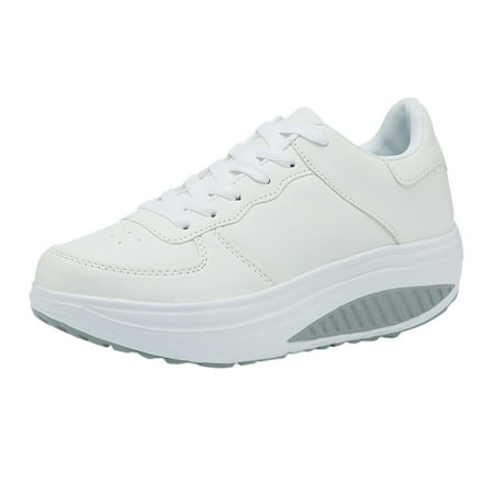 Women s Fashion Casual Lace Up Sports Running Sneakers Thick