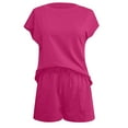 thumbnail image 5 of MAIHAN Women Casual Outfits Summer Vacation Outfits for Women Short Sleeve Tops Shorts Trendy 2 Piece Summer Shorts Set Casual Two-Piece Outfit, 5 of 5