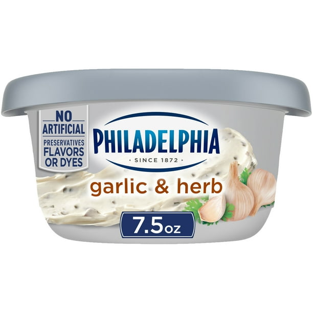 Philadelphia Garlic & Herb Cream Cheese Spread, 7.5 oz Tub
