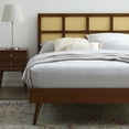 thumbnail image 3 of Modway Sidney Cane Rattan and Wood Full Platform Bed with Splayed Legs in Walnut, 3 of 9