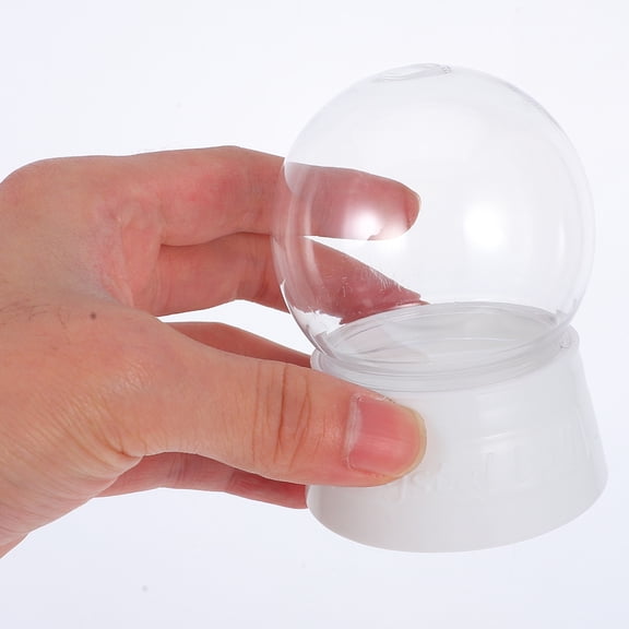 OUNONA 6-Pack Clear Plastic Round Snow Globe Ornaments, Fillable Decorative Craft Supplies for Kids and Holiday Decor