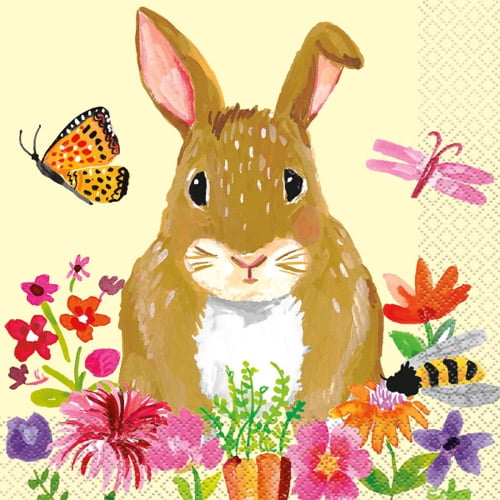 Easter 'Floral Bunny' Lunch Napkins (16ct)
