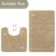 thumbnail image 5 of Juego de alfombras de baño LOCHAS, suaves y antideslizantes, color beige, 5 of 6