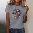 thumbnail image 2 of Womens Tops Short Sleeve Summer Tops For Women Casual Fashion Print Round Neck Womens T Shirts, 2 of 4