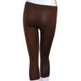thumbnail image 2 of Womens Sexy Seamless Capri Leggings Tights Stretch Cropped Skinny Long Hot Brown, 2 of 5