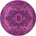 thumbnail image 1 of Ahgly Company Indoor Round Medallion Pink Traditional Area Rugs, 3' Round, 1 of 4