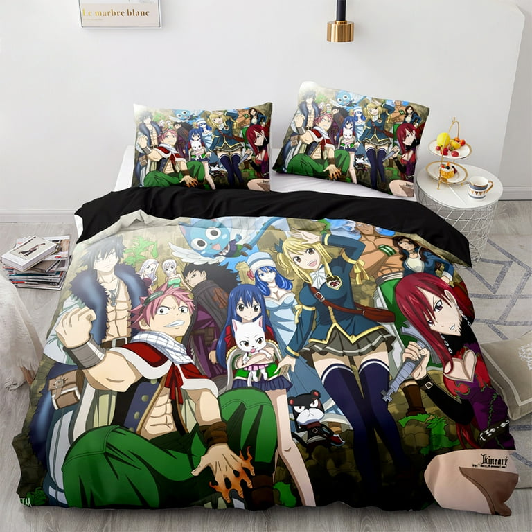 3-Piece Anime FAIRY TAIL Comforter Cover Set King Size Fashion