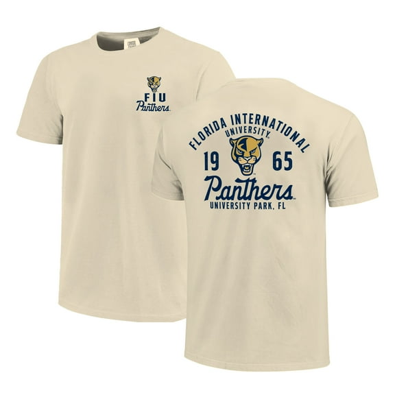 Men's Cream FIU Panthers Comfort Colors Mascot Overlay T-Shirt