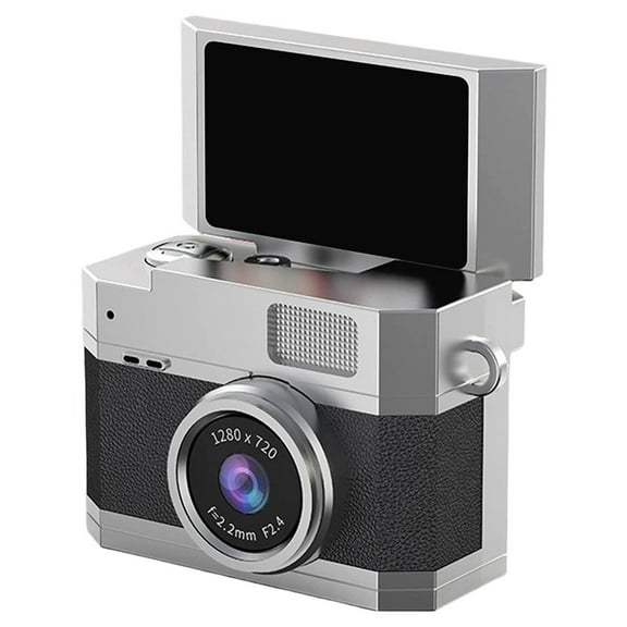 Thumb-Sized Flip Screen Mini Camera - Portable Small Camera for Students and Campuses, Mini Keychain Digital Camera for Travel Party, Black