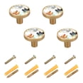 thumbnail image 2 of Roosters and Chickens Pattern Cabinet Knobs Kitchen Drawers Knobs Door Round Pulls Knob Handles Dresser Cupboard Wardrobe Decorative Set of 4, 2 of 8