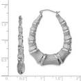 thumbnail image 3 of 925 Sterling Silver Rhodium-plated Oval Bamboo Hoop Earrings; for Adults and Teens; for Women and Men, 3 of 3