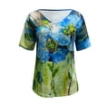 thumbnail image 4 of Birdeem Mode Femme Blouse à Manches Courtes Imprimée Col en V T-Shirt d'Été, 4 of 5