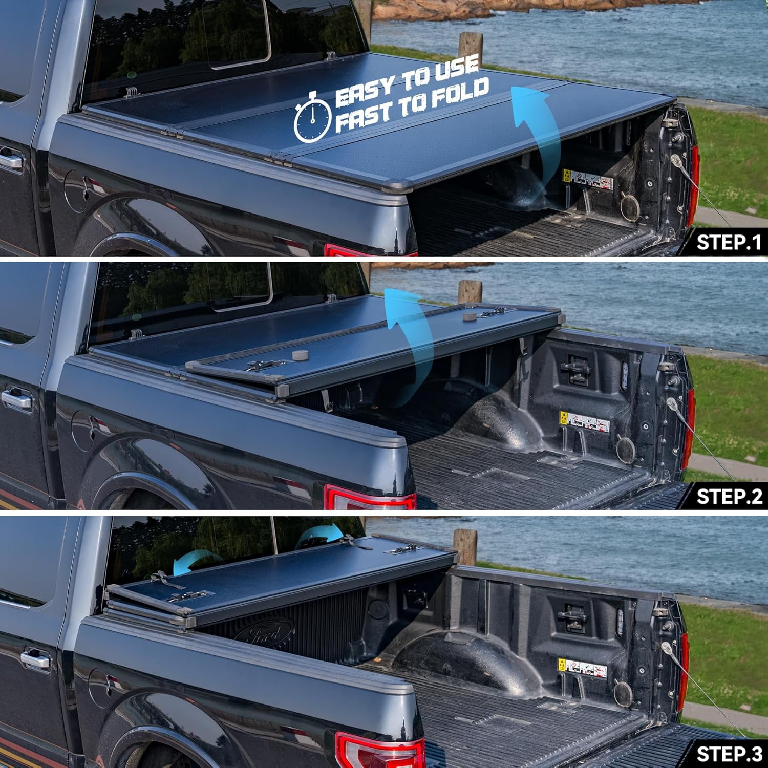 6.6ft Hard Tri-Fold Tonneau Cover Truck Bed for 2007-2026 Silverado/Sierra 1500