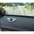 thumbnail image 6 of (2) Union Jack Style Wing Emblem Rings For Mini Cooper R55 R56 R57 R58 R59 Door Lock Knobs, Black/Grey UK Flag Design (Does not fit R60 R61 nor F55 F56 Models), 6 of 8