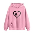 thumbnail image 4 of Makaor Cute Hoodies for Girls Boys Pullover Sweatshirts Heart Long Sleeve Coats Tops Fleece Fall Winter Clothes Pockets, 4 of 6