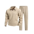 thumbnail image 2 of IhhxPro Men's Quilted Lounge Set Long Sleeve Button Detail Pajama with Pants XS-2XL, 2 of 9