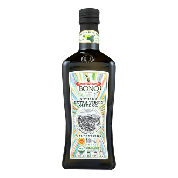 Bono Val di Mazara Sicilian PDO Organic Extra Virgin Olive Oil, 16.9 Fl Oz