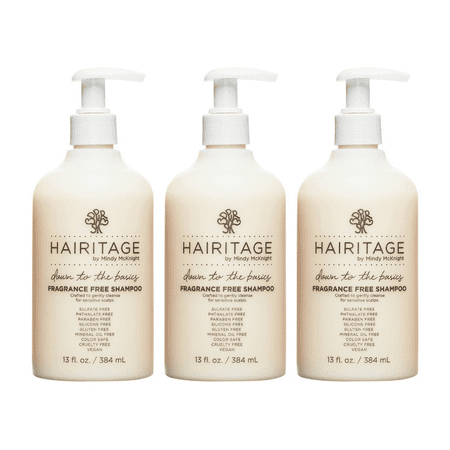 Hairitage Down to the Basics-Fragrance Free Shampoo, 13 fl oz (Pack of 3)