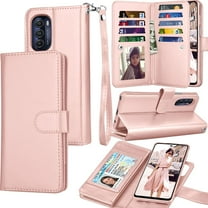 Tiflook Wallet Case for Motorola Moto G Stylus 5G (2022) | XT2215, Luxury PU Leather ID Cash Credit Card Slots Holder Carrying Pouch Folio Flip Cover [Detachable Magnetic Hard Cases] Lanyard - Pink