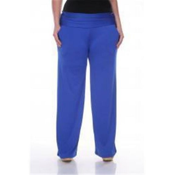 White Mark Plus Size Printed Palazzo Pants- Royal - 1XL