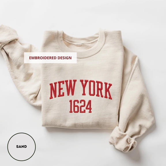 Embroidered New York Sweatshirt, New York City Trip Crewneck, NYC Sweater, NY Lover Gift, NYC Bachelorette Sweatshirt Embroidered