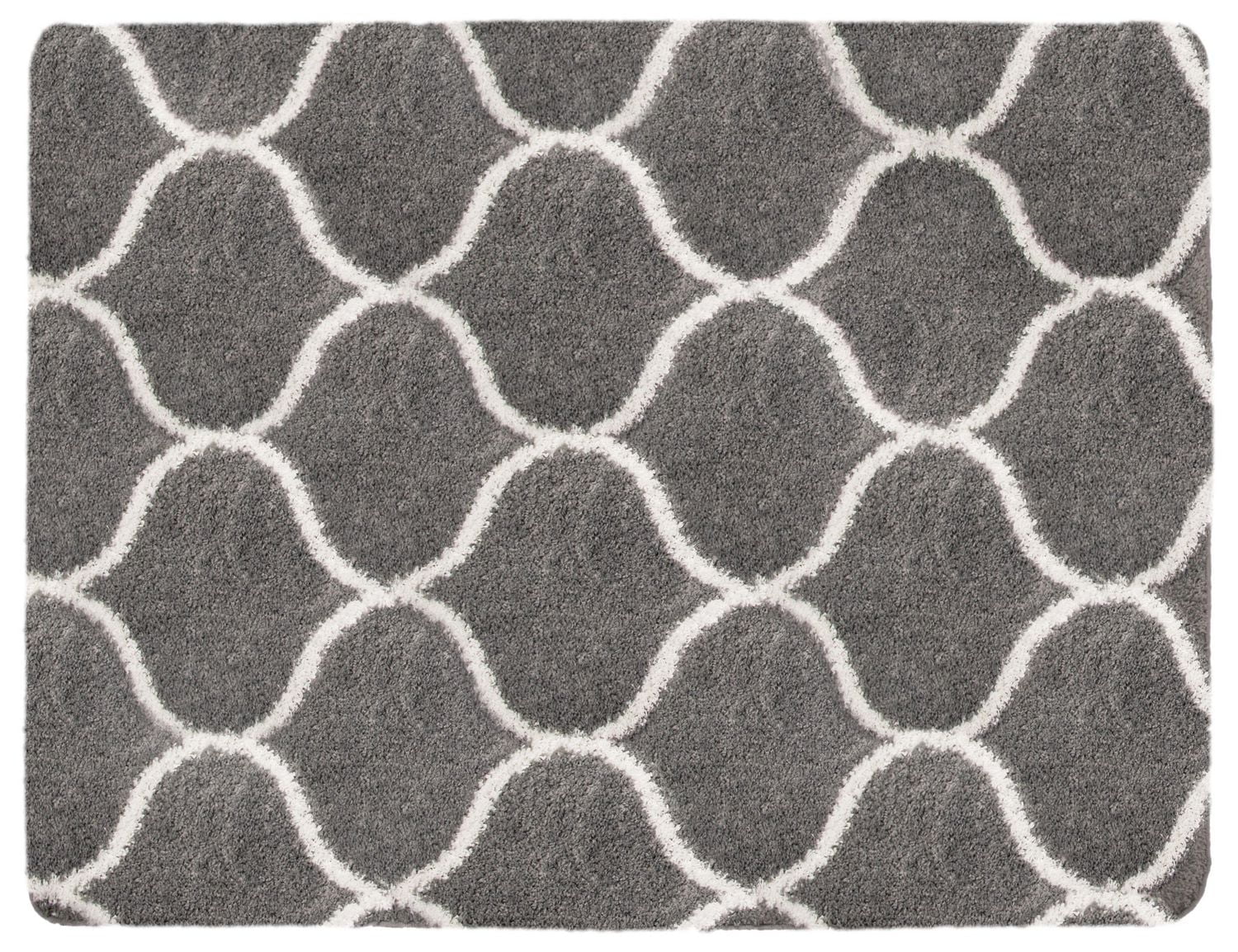 MAINSTAYS 48"x66" Grey and White Tufted Sanborn Shag Rug