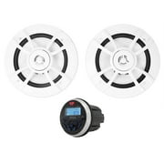 Boss MGR350B 3" Gauge Hole Marine Bluetooth Receiver+(2) Kenwood 6.5" Speakers