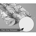 thumbnail image 2 of S4Sassy Removable Nature-inspired Waterproof Wall Wrap, Wallcover, Abstract Lily Mosaic Contact Paper for Walls, Cabinets, Dresser, Self Adhesive Vinyl Wallpaper Roll- Grey (25"x120"), 2 of 4
