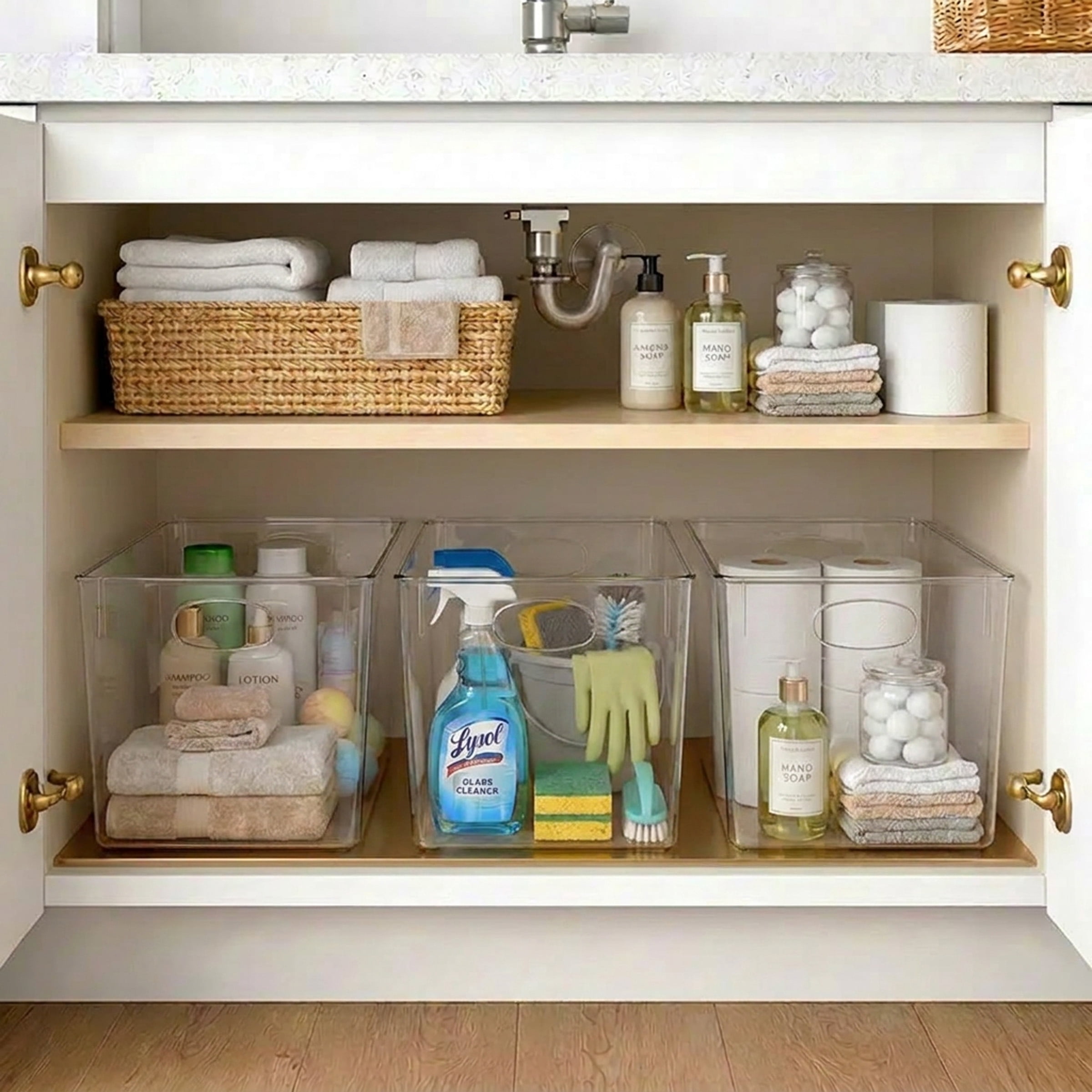 Sorbus 2-Piece Clear Extra Large Storage Bin Variety Pack for Pantry, Refrigerator & Kitchen Cabinets