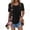 Black-A, variant on Trendy Casual Women Blouses Summer Tops Short Sleeve Relaxed Fit Floral Print Blouse w/ Asymmetric Hem Ruffle Detail - Lightweight Soft Fabric