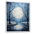thumbnail image 2 of Designart "Snow Moon Beauty Pointillism" Landscape & Nature Floater Framed Canvas Wall Art, 2 of 7