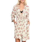 Doublju Women's Kimono Robe Sleepwear Pajama (Plus Size Available)