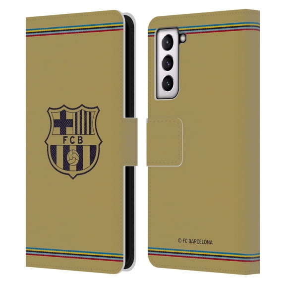 Head Case Designs Officially Licensed FC Barcelona 2022/23 Crest Kit Away Leather Book Wallet Case Cover Compatible with Samsung Galaxy S21 5G